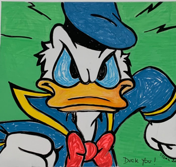 Œuvre contemporaine nommée « Duck you ! », Réalisée par GINETTE