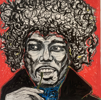 Œuvre contemporaine nommée « Jimi Hendrix - Dead Again », Réalisée par GINETTE