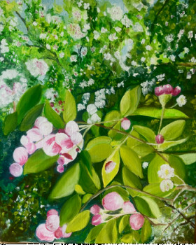 Œuvre contemporaine nommée « L’arbre en fleurs », Réalisée par TINA