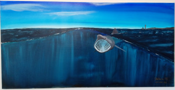 Œuvre contemporaine nommée « Requin pèlerin en la presqu'île de Penmarc'h », Réalisée par STELLARIA