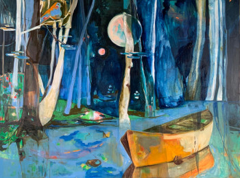 Œuvre contemporaine nommée « Première Lune », Réalisée par ERICA BOIMARE