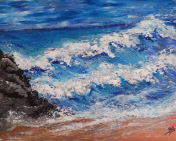 Œuvre contemporaine nommée « Mer, vague à l'âme », Réalisée par BRIGI'ART