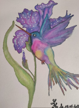 Œuvre contemporaine nommée « Le colibri », Réalisée par ARTISTE.AA
