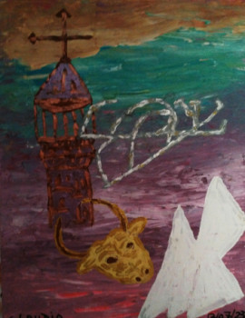 Œuvre contemporaine nommée « Tour de constance et les salins magique », Réalisée par CLAUDIE-SAVELLI-CLAUDIO