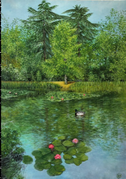 Œuvre contemporaine nommée « Un calme étang », Réalisée par RITA