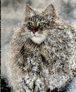 Œuvre contemporaine nommée « Chat de neige », Réalisée par RITA