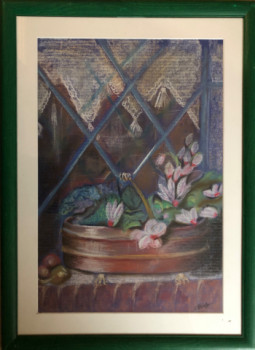 Œuvre contemporaine nommée « Bac à fleurs au bord de ma fenêtre », Réalisée par BIACHE CHRISTANE