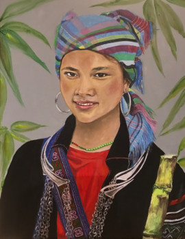 Œuvre contemporaine nommée « Hmong de Sapa », Réalisée par ANNE AMOUROUX
