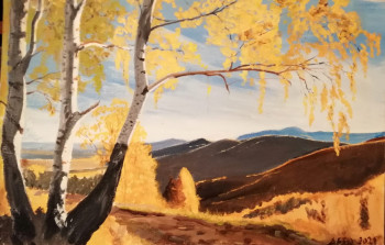 Œuvre contemporaine nommée « Automne en montagne », Réalisée par ANDRé FEODOROFF