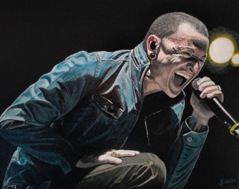 Œuvre contemporaine nommée « Chester Bennington », Réalisée par RICHY WAM K