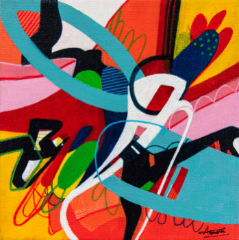 Œuvre contemporaine nommée « Au rythme des couleurs », Réalisée par CORINNE MARONI