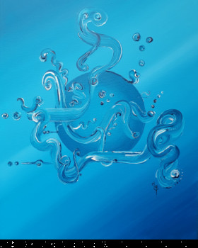 Œuvre contemporaine nommée « Blue waves », Réalisée par MALISU