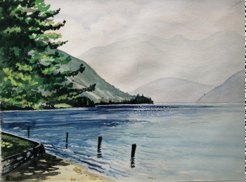 Œuvre contemporaine nommée « Lac de Lugano 1 », Réalisée par ANDRé FEODOROFF