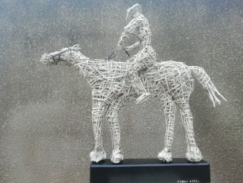Œuvre contemporaine nommée « Le cheval et le chevalier », Réalisée par CYRUS D'HYZO