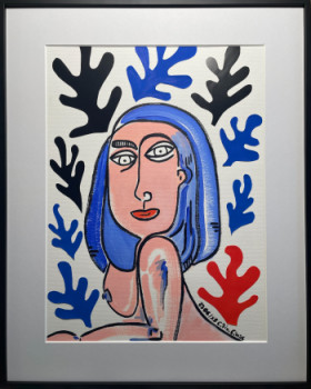 Œuvre contemporaine nommée « DAME À LA PLAGE 2 - VENDU », Réalisée par CéLINE CéNAC