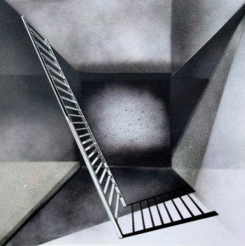 Œuvre contemporaine nommée « Expérimentation cubique "architecturale" (série 3). », Réalisée par M VILI ART