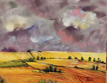Œuvre contemporaine nommée « Plaine Lauragaise sous l'orage », Réalisée par CLICKART+