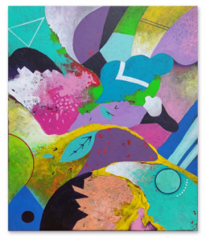 Œuvre contemporaine nommée « Tableau abstrait Entropie S43 Art contemporain », Réalisée par VINADELLE