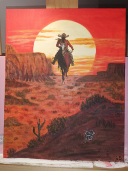 Œuvre contemporaine nommée « Le cowboy solitaire », Réalisée par BB ART