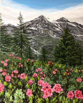 Œuvre contemporaine nommée « Le printemps aux Alpes », Réalisée par RITA