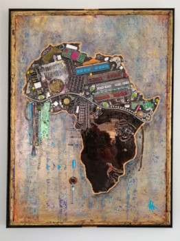 Œuvre contemporaine nommée « African queen, le visage de l'Afrique », Réalisée par ANNE ROBIN