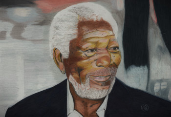 Œuvre contemporaine nommée « Morgan Freeman en dessin. », Réalisée par PIRDESSINS