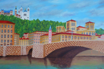 Œuvre contemporaine nommée « Pont Bonaparte côté Sud 2 », Réalisée par COMBEMICHEL