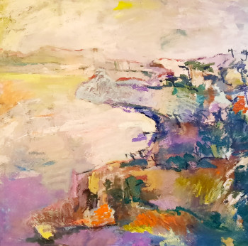 Œuvre contemporaine nommée « La calanque de Mugel.Cote dAzur », Réalisée par CLOTHILDE DE LA PRESLE