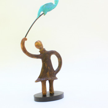 Œuvre contemporaine nommée « Oiseau bleue (n°349) », Réalisée par DIDIER FOURNIER
