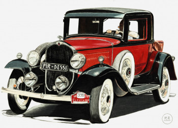 Œuvre contemporaine nommée « Durant 6-14 Series Coupe DeLuxe 1932 », Réalisée par PIRDESSINS