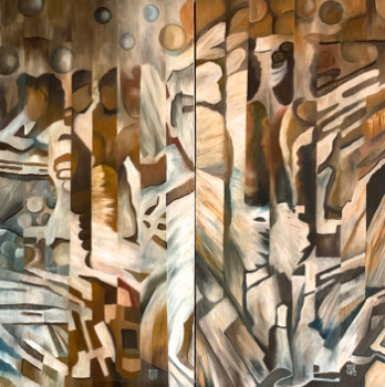 Œuvre contemporaine nommée « 692/693-TOURNEMIRE & MIRETON DIPTYQUE », Réalisée par MARTINE CASTEL