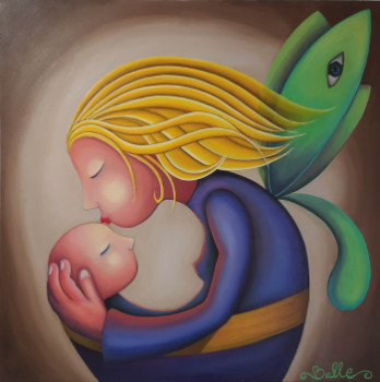 Œuvre contemporaine nommée « Maternité », Réalisée par BULLE