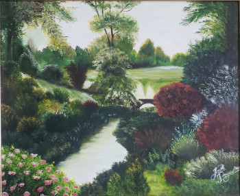 Œuvre contemporaine nommée « Le jardin anglais », Réalisée par LES PEINTURES DE JOELLE BROUILLARD