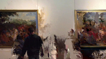 Œuvre contemporaine nommée « Danseurs Au Musée 1-visiteurs », Réalisée par PAT O'BINE