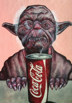 Œuvre contemporaine nommée « Mister Yoda drinks », Réalisée par ERIC ERIC