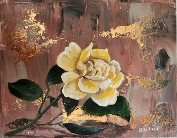 Œuvre contemporaine nommée « Rose jaune », Réalisée par BRIKHA