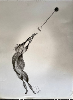 Œuvre contemporaine nommée « J.O2024 lancer de marteaux », Réalisée par ABDEL DJABALI