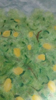 Œuvre contemporaine nommée « Les yeux des âmes du citronnier. Qu'en numérique. Peinture mural. », Réalisée par MITRA SHAHKAR