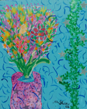 Œuvre contemporaine nommée « Bouquet de Fêtes », Réalisée par MITRA SHAHKAR