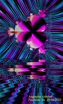 Œuvre contemporaine nommée « CREATION FRACTALE SUR SURFACE EAU », Réalisée par ASGRAPHE2023