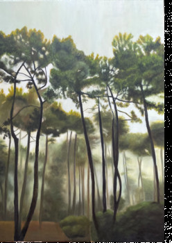 Œuvre contemporaine nommée « Brumes en forêt landaise », Réalisée par HéLèNE DUPERIER