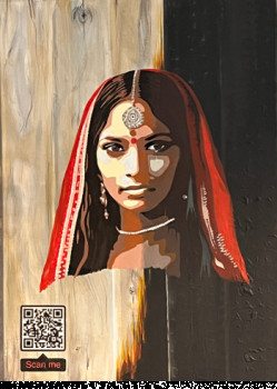 Œuvre contemporaine nommée « Les violences faites aux femmes indiennes (4) », Réalisée par GHIS