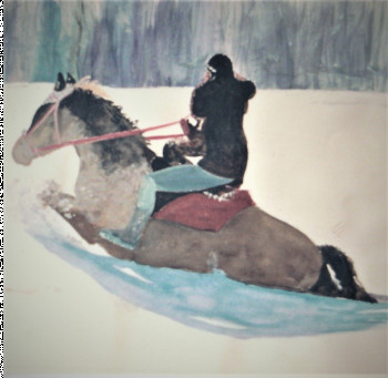 Œuvre contemporaine nommée « Cavalière dans la neige », Réalisée par ANDRé FEODOROFF