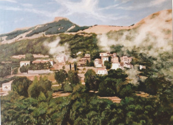 Œuvre contemporaine nommée « Village de Corse », Réalisée par ANDRé FEODOROFF