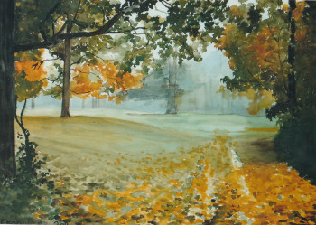 Œuvre contemporaine nommée « Automne en sous bois », Réalisée par ANDRé FEODOROFF