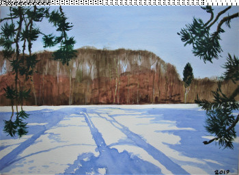 Œuvre contemporaine nommée « Parc de Sceaux- hiver 2 », Réalisée par ANDRé FEODOROFF