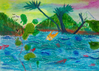 Œuvre contemporaine nommée « île Paradis. », Réalisée par MITRA SHAHKAR
