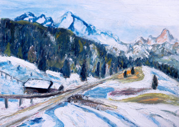 Œuvre contemporaine nommée « Paysage de fonte des neiges », Réalisée par KRIGOU CHRISTIAN SCHNIDER