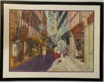 Œuvre contemporaine nommée « GRANDE RUE DU MONT SAINT MICHEL », Réalisée par JACQUES TAFFOREAU