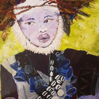 Œuvre contemporaine nommée « Le petit shaman », Réalisée par LA UNICA YEZZA.L